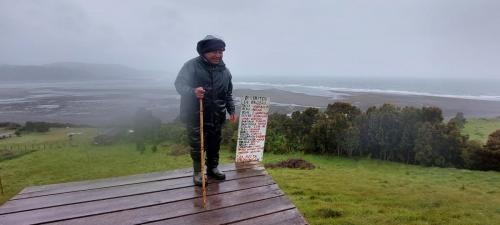 The guide telling me about places of Witchers