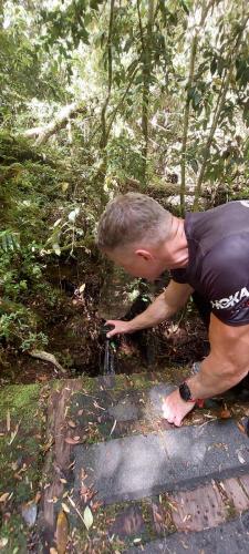 Drinking water directly from small river