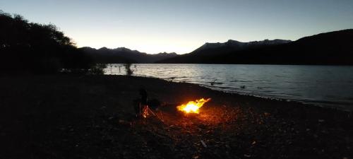 Fire by the lake