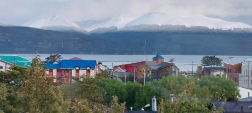 Puerto Williams (Chile). Argentinian mountains on the other side.